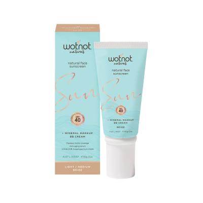 Wotnot Naturals Natural Face Sunscreen SPF 40 + Mineral MakeUp BB Cream Light/Medium Beige 60g